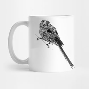 Long-tailed tit bird - ink illustration Mug